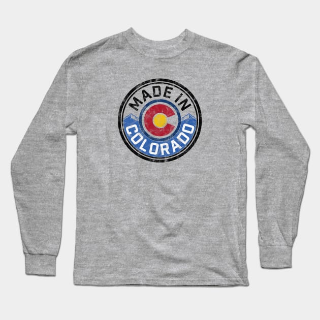 MADE IN COLORADO! SHow your support for Colorado with this vintage design Long Sleeve T-Shirt by MalmoDesigns